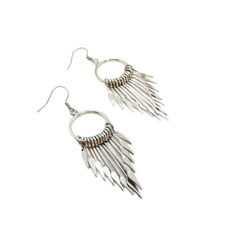 earrings silver steel with arrow